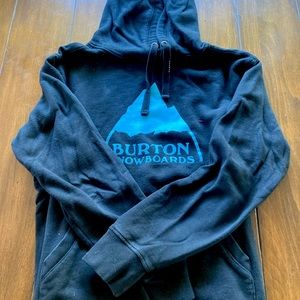 Burton Snow boards black hoodie with teal print